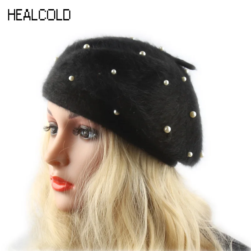Женский вязаный берет HEALCOLD, шапка из кроличьего меха с жемчугом, женские береты
Женский вязаный берет HEALCOLD, шапка из кроличьего меха с жемчугом, женские береты