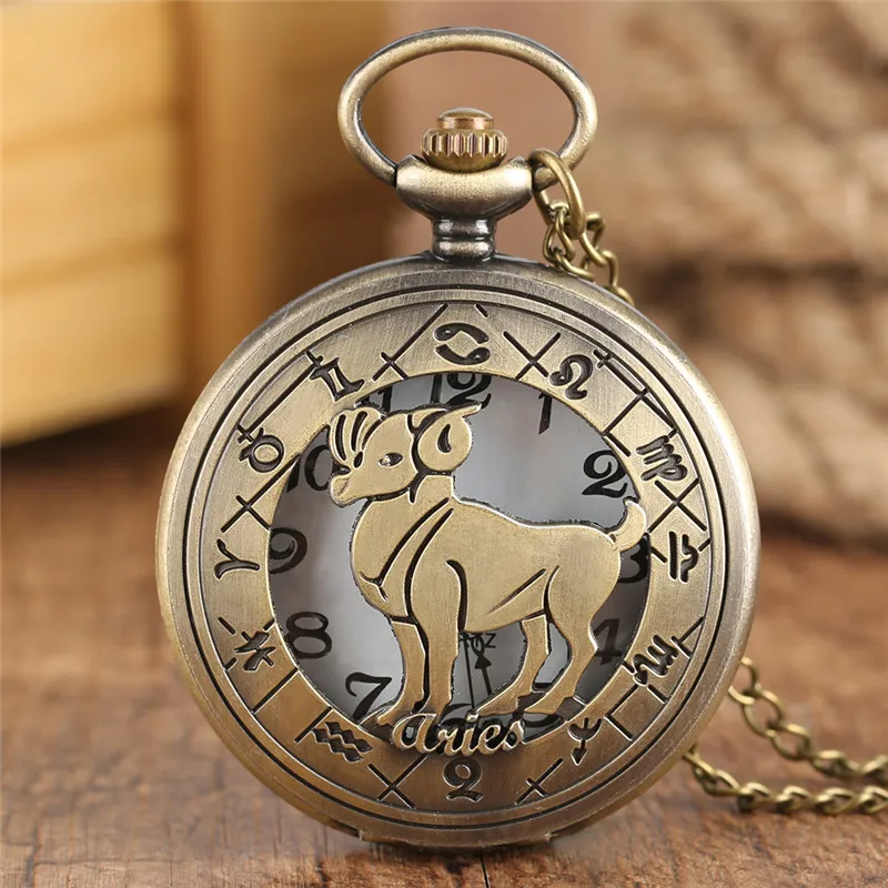 Кварцевые карманные часы Twelve concellations Aries ожерелье для детей мужчин и женщин