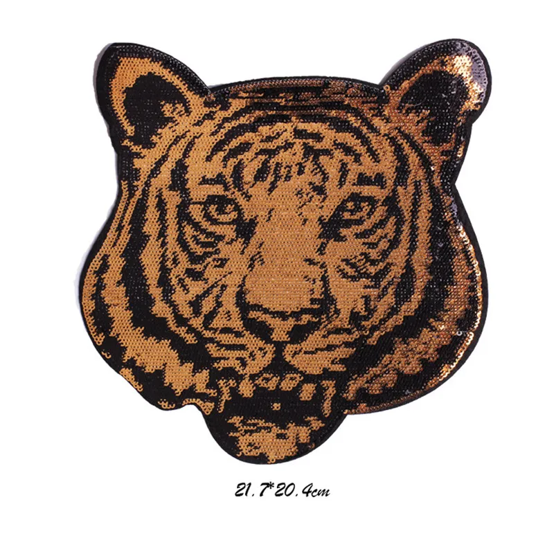 Cartoon Animal Big Size Tiger Sequin Embroidery Patch for Clothes Iron on Patches Large Applique Diy Accessorie for Child
Cartoon Animal Big Size Tiger Sequin Embroidery Patch for Clothes Iron on Patches Large Applique Diy Accessorie for Child