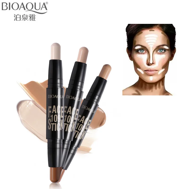 BIOAQUA Brand Double Head 3D Bronzer Highlighter Stick Face Makeup Concealer Pen Foundation Stick Cream Texture Contour Pencil
BIOAQUA Brand Double Head 3D Bronzer Highlighter Stick Face Makeup Concealer Pen Foundation Stick Cream Texture Contour Pencil