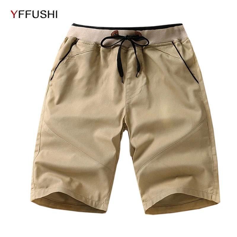 YFFUSHI 2018 Summer Mens Shorts Casual Fashion Basic Short with Pockets Loose Elastic Waist Beach | Мужская одежда