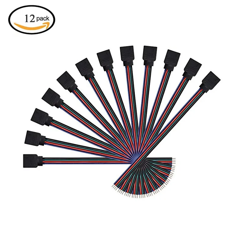 LED Female Connector for Light Strips RGB 4 Pin Extension Weld Wire Cable for SMD 5050/3528 RGB LED Strip Light 12Pack
LED Female Connector for Light Strips RGB 4 Pin Extension Weld Wire Cable for SMD 5050/3528 RGB LED Strip Light 12Pack