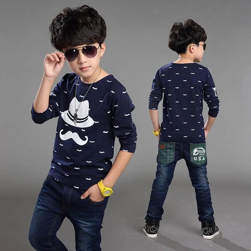 2017 fashion Spring Autumn children t shirts for boys long sleeve T-shirts Size 4T-12 child clothings kids tops tees make up
2017 fashion Spring Autumn children t shirts for boys long sleeve T-shirts Size 4T-12 child clothings kids tops tees make up