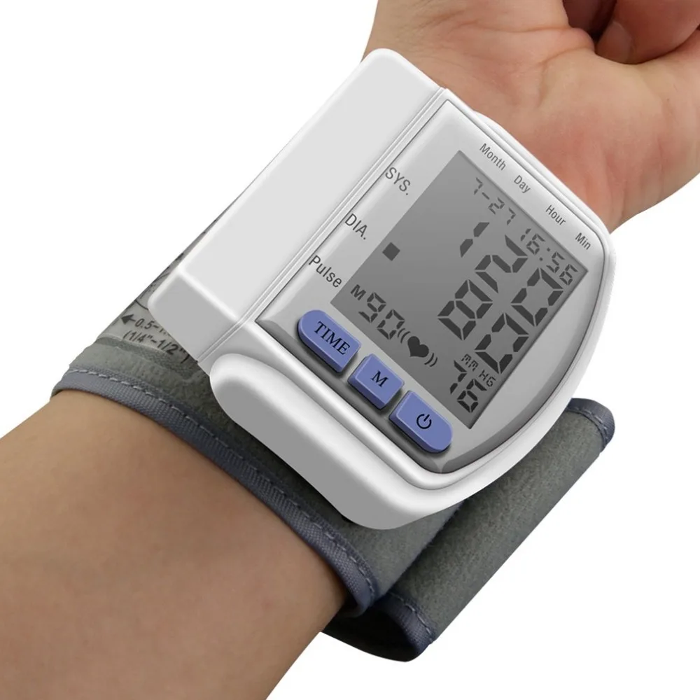 

Digital Wrist bp Blood Pressure Monitors meters tonometer sphygmomanometer cuff automatic health care monitors Drop Shipping
