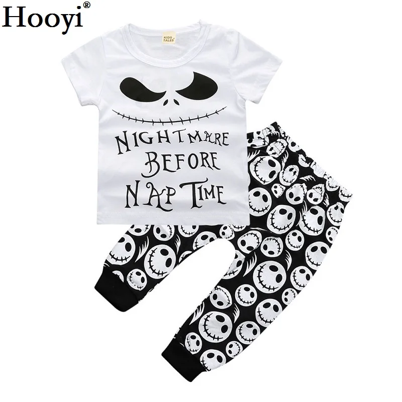 Hooyi Halloween Fashion Children Clothes Suits Nightmare Before Nap Time Ghost Face Novelty Baby Boy T-Shirt Pant Sets Cotton
Hooyi Halloween Fashion Children Clothes Suits Nightmare Before Nap Time Ghost Face Novelty Baby Boy T-Shirt Pant Sets Cotton