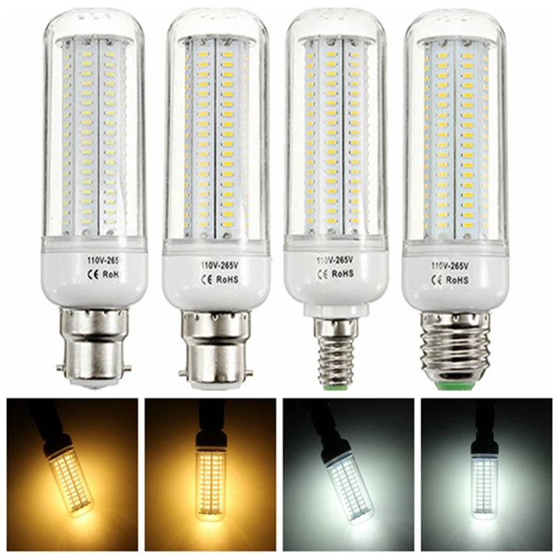 

1Pcs Full NEW LED buld lamp E27 E14 B22 16W 200 LED SMD 2835 1200lm Corn Bulb AC 110-265V Chandelier LEDs Candle light Spotlight