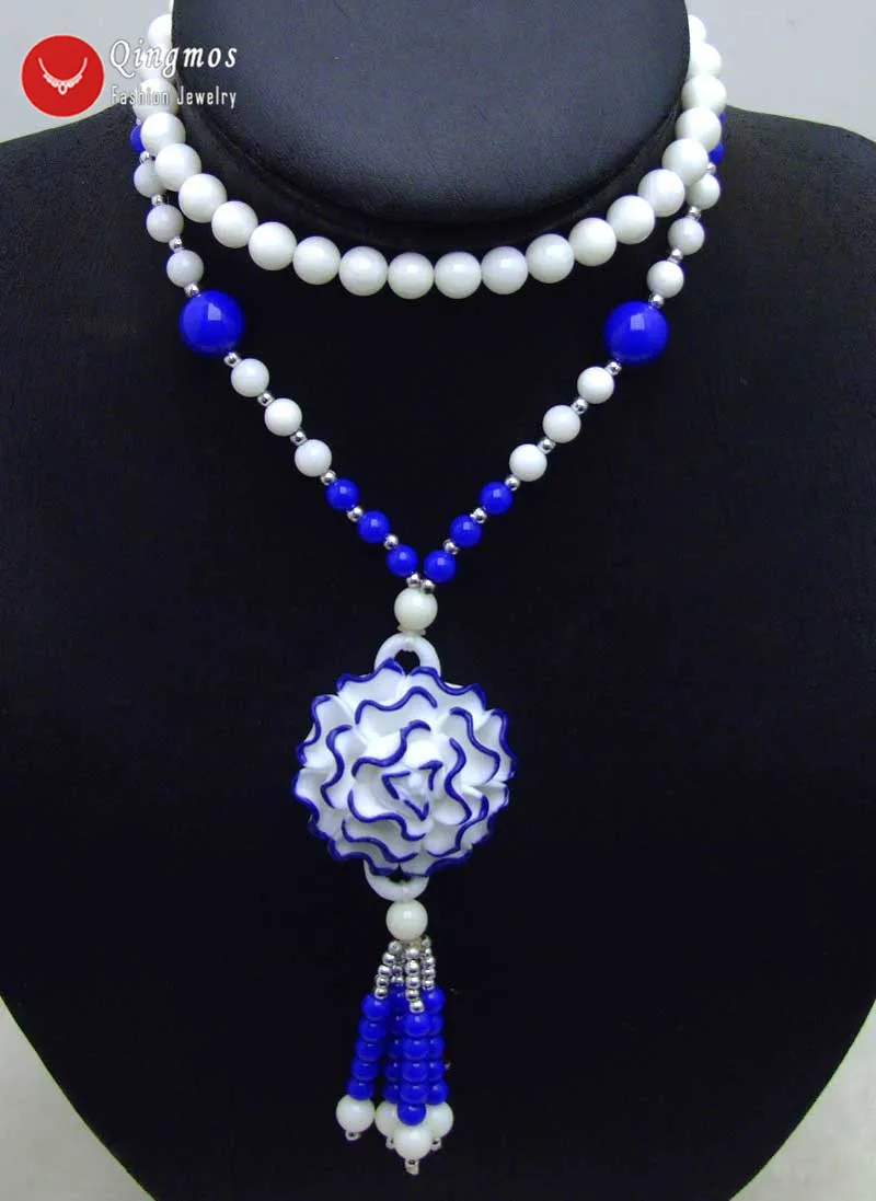 Qingmos White Flower 40mm Pendant Necklace for Women with 8mm Shell Giant Clam 26" Sweater Necklace Lady's Charm Jewelry 5875
Qingmos White Flower 40mm Pendant Necklace for Women with 8mm Shell Giant Clam 26" Sweater Necklace Lady's Charm Jewelry 5875