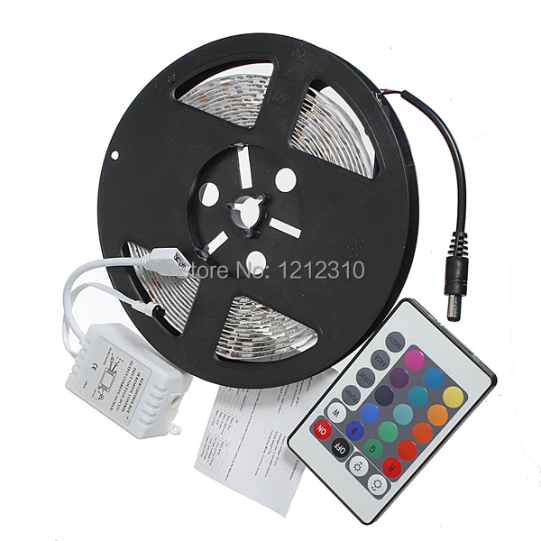 FREE SHIPPING waterprpof 12V LED Strip 5050 60LEDs/M 5M/roll+72W Power Adapter, only RGB/Changeable with 24Keys IR Controller
FREE SHIPPING waterprpof 12V LED Strip 5050 60LEDs/M 5M/roll+72W Power Adapter, only RGB/Changeable with 24Keys IR Controller