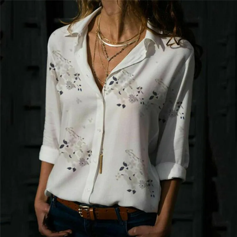 Womens Soft Blouse 2019 Summer Autumn Long Sleeve Loose Shirt OL Work Floral Printed Casual Shirt Sexy Lapel Button Down Blouse
Womens Soft Blouse 2019 Summer Autumn Long Sleeve Loose Shirt OL Work Floral Printed Casual Shirt Sexy Lapel Button Down Blouse