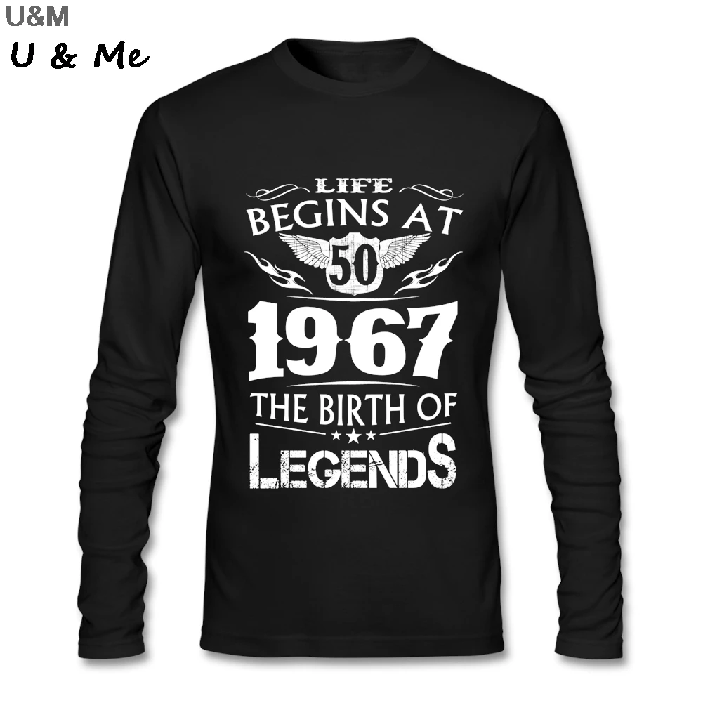 Футболка с принтом HU & GH Мужская футболка для взрослых надписью Birth Of Legends из 1967