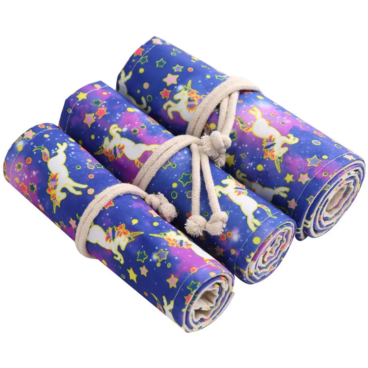 36/48/72 Holes Pencil Case Unicorn Canvas Roll Pouch Comestic Makeup Brush Case Pen Storage pecncil box Estuches School penalty
36/48/72 Holes Pencil Case Unicorn Canvas Roll Pouch Comestic Makeup Brush Case Pen Storage pecncil box Estuches School penalty
