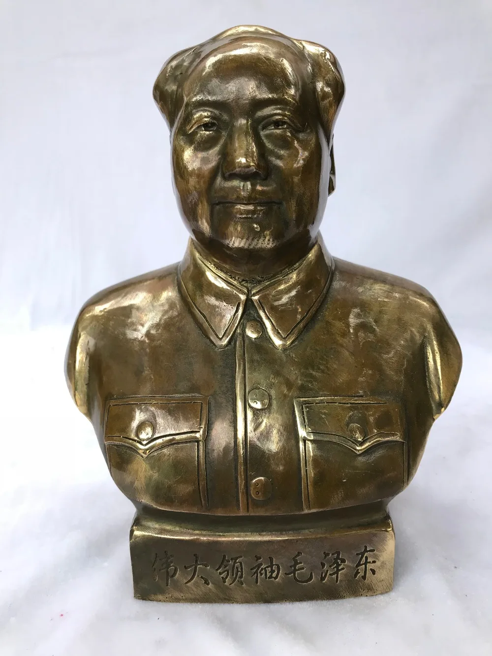 Chinese Modern Military Thinker Revolutionary Great Leader Mao Zedong Leader Copper Statue Head portrait
Chinese Modern Military Thinker Revolutionary Great Leader Mao Zedong Leader Copper Statue Head portrait