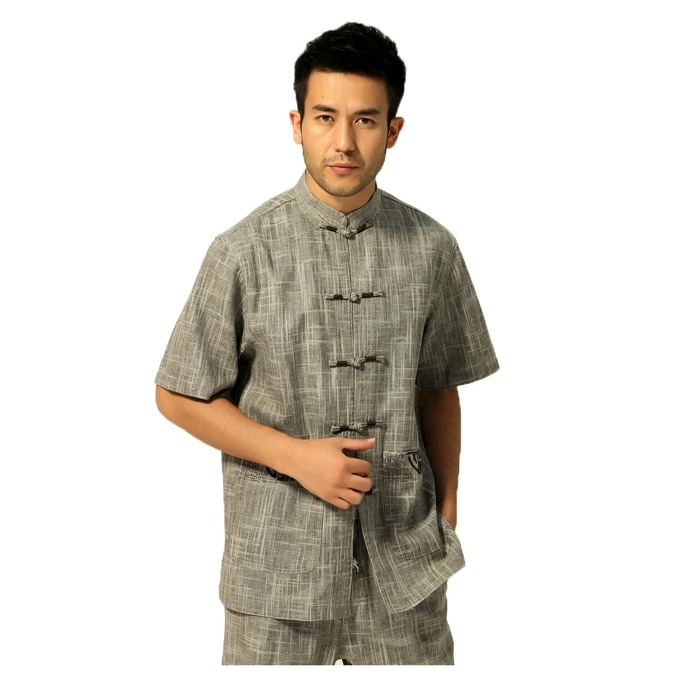 High Quality Male Short Sleeve Slub Tang Suit Shirt Linen Kungfu Exercise Costume Shirt Free Shipping
High Quality Male Short Sleeve Slub Tang Suit Shirt Linen Kungfu Exercise Costume Shirt Free Shipping