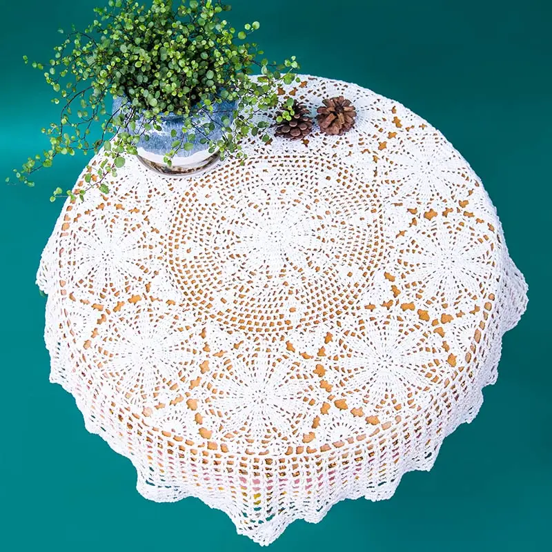 Handmade Crochet Lace Round Tablecloth Vintage Pastoral Hollow Floral Doily Table Cover home banquet outdoor wedding decor
Handmade Crochet Lace Round Tablecloth Vintage Pastoral Hollow Floral Doily Table Cover home banquet outdoor wedding decor