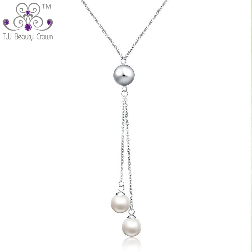 Real 925 Pure Silver 22" Long White Round Simulated Pearls Shell Pearls Pendants Necklaces For Women Female Winter Accessories
Real 925 Pure Silver 22" Long White Round Simulated Pearls Shell Pearls Pendants Necklaces For Women Female Winter Accessories