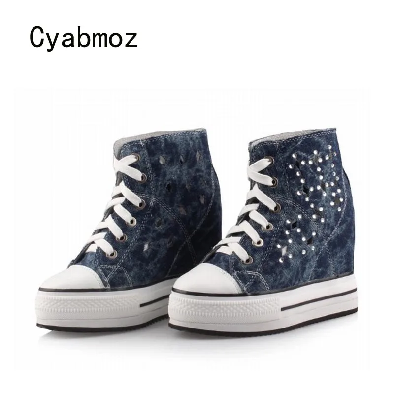 Туфли Cyabmoz женские на платформе, высокий каблук, джинсовые дышащие, повседневная обувь, стразы
Туфли Cyabmoz женские на платформе, высокий каблук, джинсовые дышащие, повседневная обувь, стразы