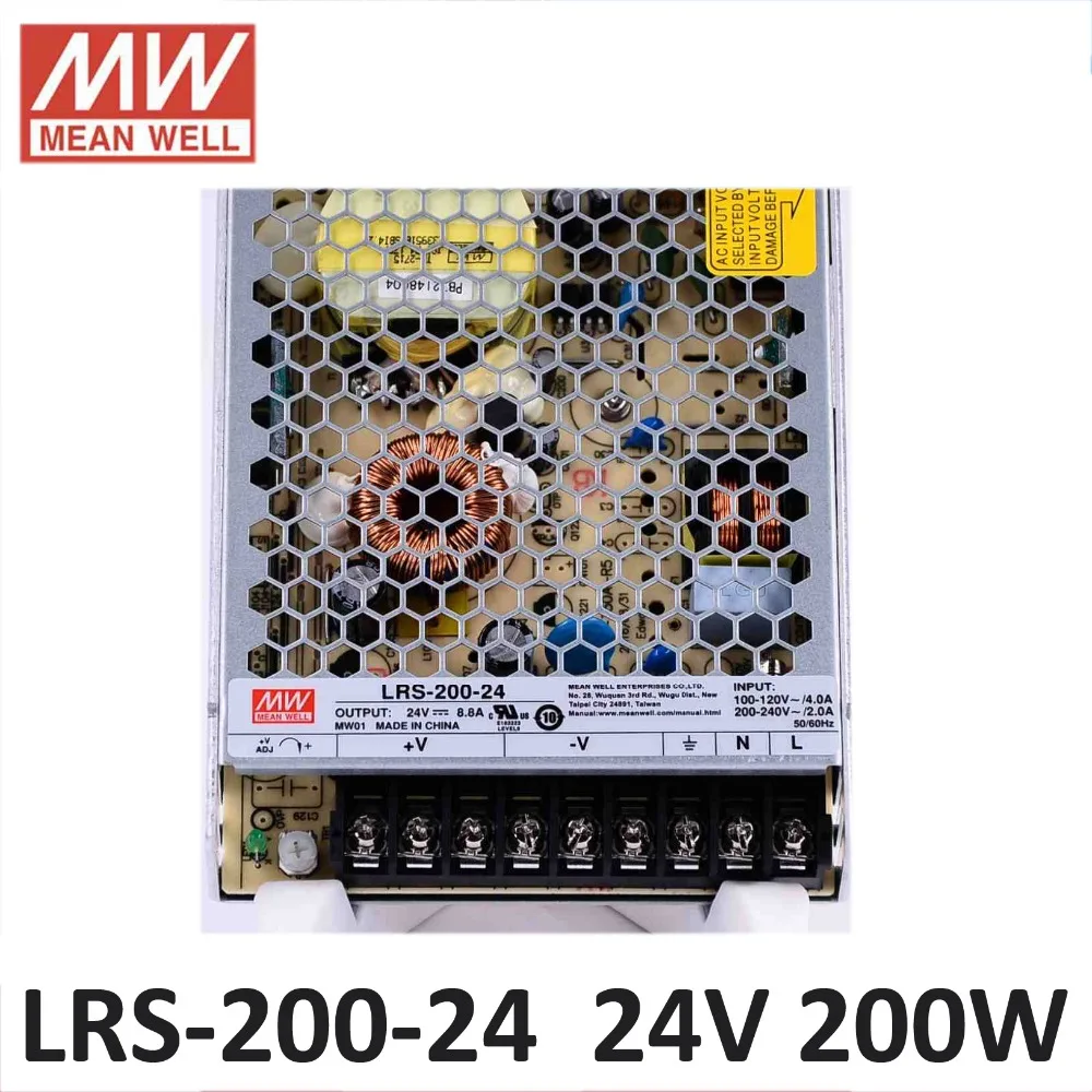 Meanwell LRS 200 импульсный источник питания 12 В 24 в 36 48 Вт оригинальный бренд MW Тайвань