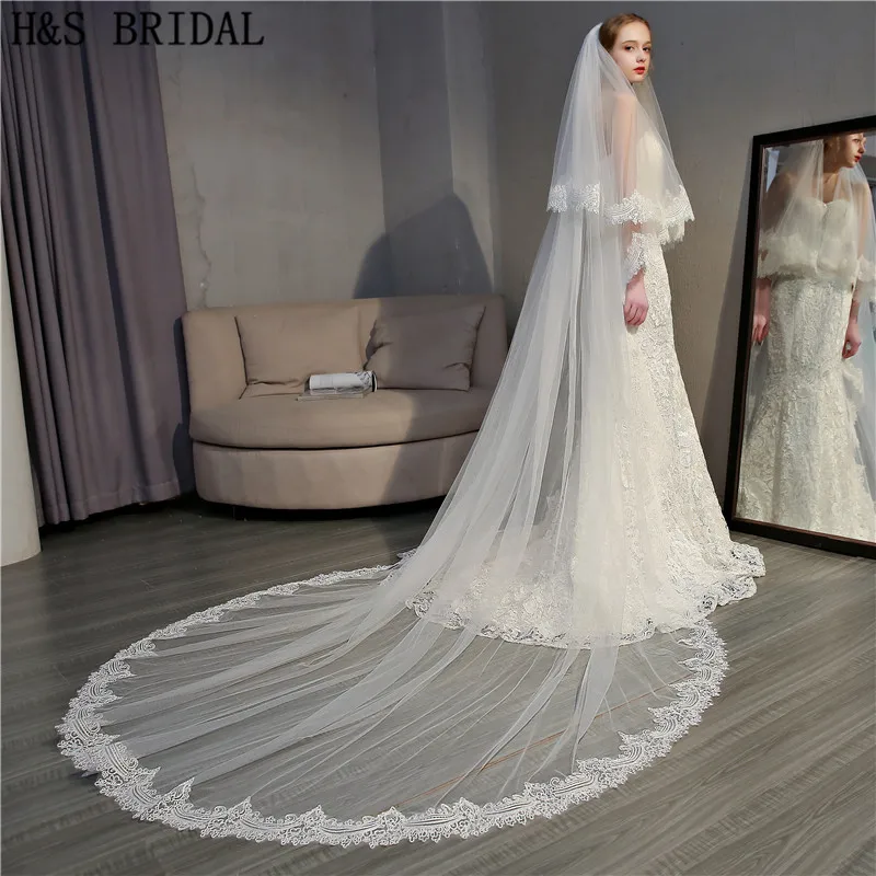 H&S Bridal Voile de mariee Two Layers Lace Edge Wedding Veil with comb sluier Wedding Accessories schleier velo sposa
H&S Bridal Voile de mariee Two Layers Lace Edge Wedding Veil with comb sluier Wedding Accessories schleier velo sposa