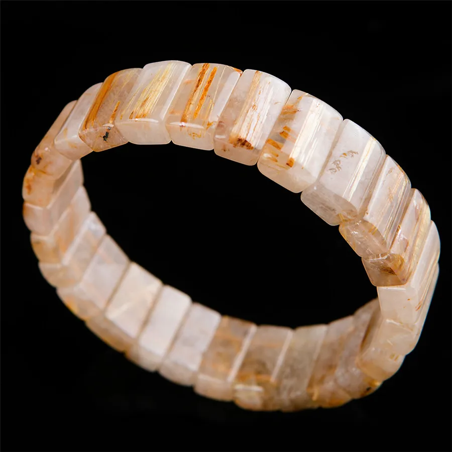 Genuine Natural Titanium Golden Rutilated Quartz Bracelets For Women Femme Charm Stretch Crystal Bracelet
Genuine Natural Titanium Golden Rutilated Quartz Bracelets For Women Femme Charm Stretch Crystal Bracelet