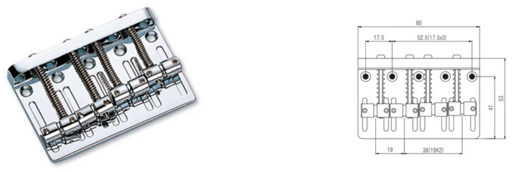 Four 4 Strings Chrome silver Electric Bass Bridge tailpiece 19mm spacing BB009 Made In Korea
Four 4 Strings Chrome silver Electric Bass Bridge tailpiece 19mm spacing BB009 Made In Korea
