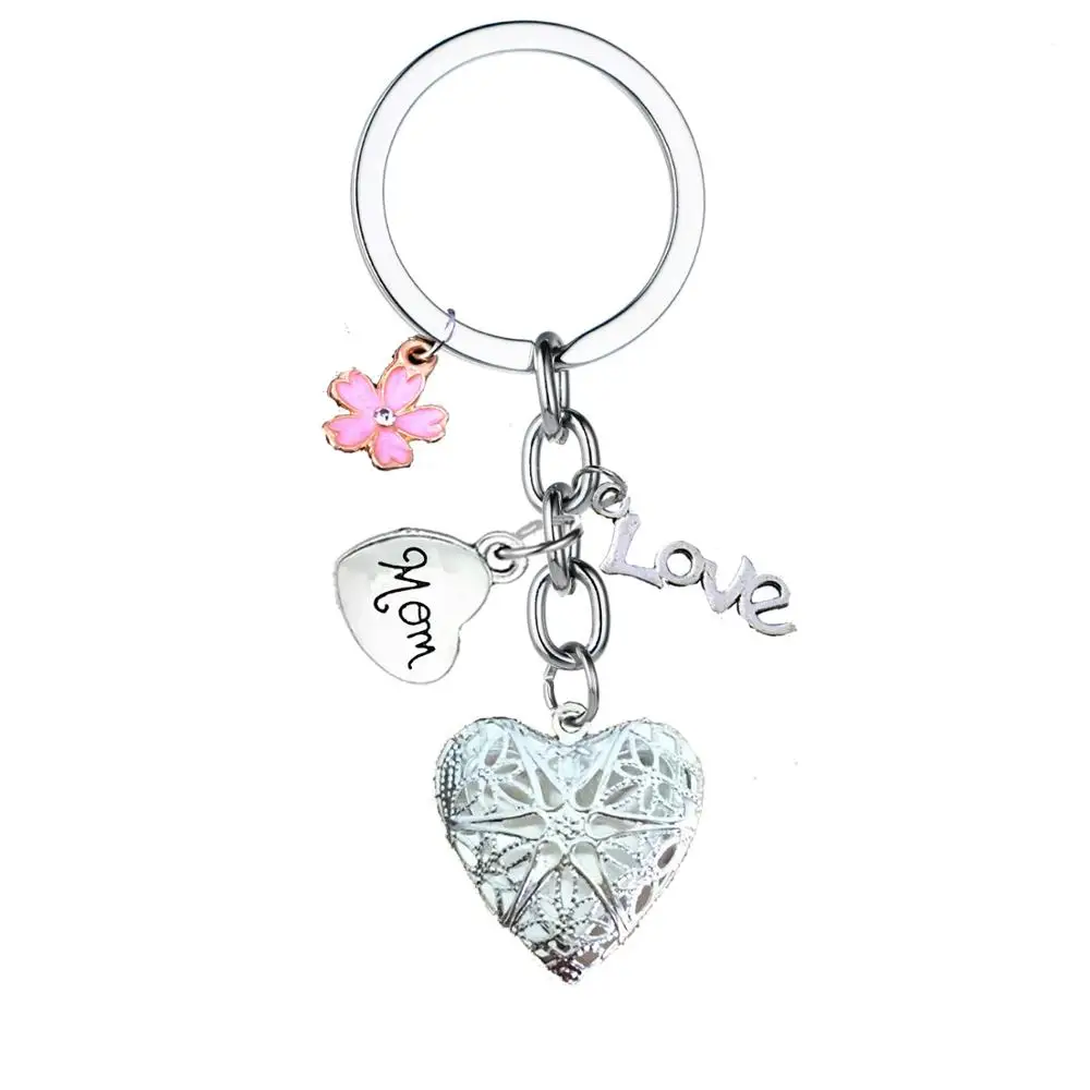 12PC Family Gift Mom Mother Mommy Love Heart Charm Keychain Flower Key Ring Birthday Party Mother's Day Gifts Women Jewelry Hot |