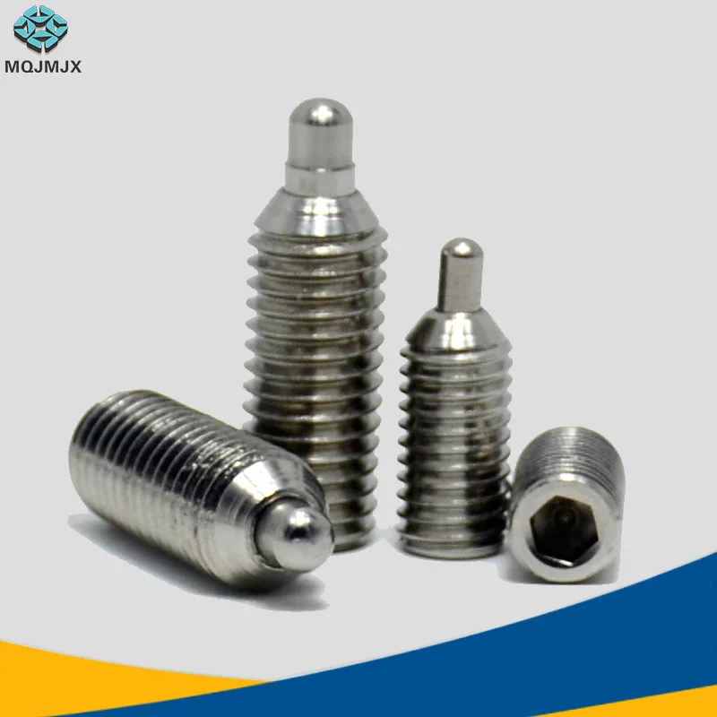 5pcs Sring Plunger Ball Plungers Thread pin Stigma spring plunger Stainless Steel inner hexagon bead screw M3-M12 Length 10-40mm
5pcs Sring Plunger Ball Plungers Thread pin Stigma spring plunger Stainless Steel inner hexagon bead screw M3-M12 Length 10-40mm
