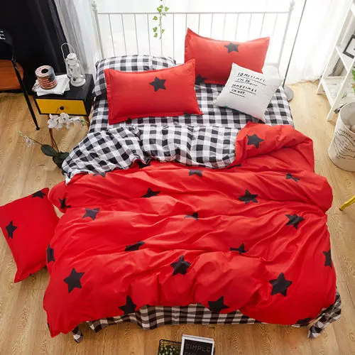 Bedding Sets 3/4pcs Geometric Pattern Bed Linings Duvet Cover Bed Sheet Pillowcases Cover Set black red star design
Bedding Sets 3/4pcs Geometric Pattern Bed Linings Duvet Cover Bed Sheet Pillowcases Cover Set black red star design