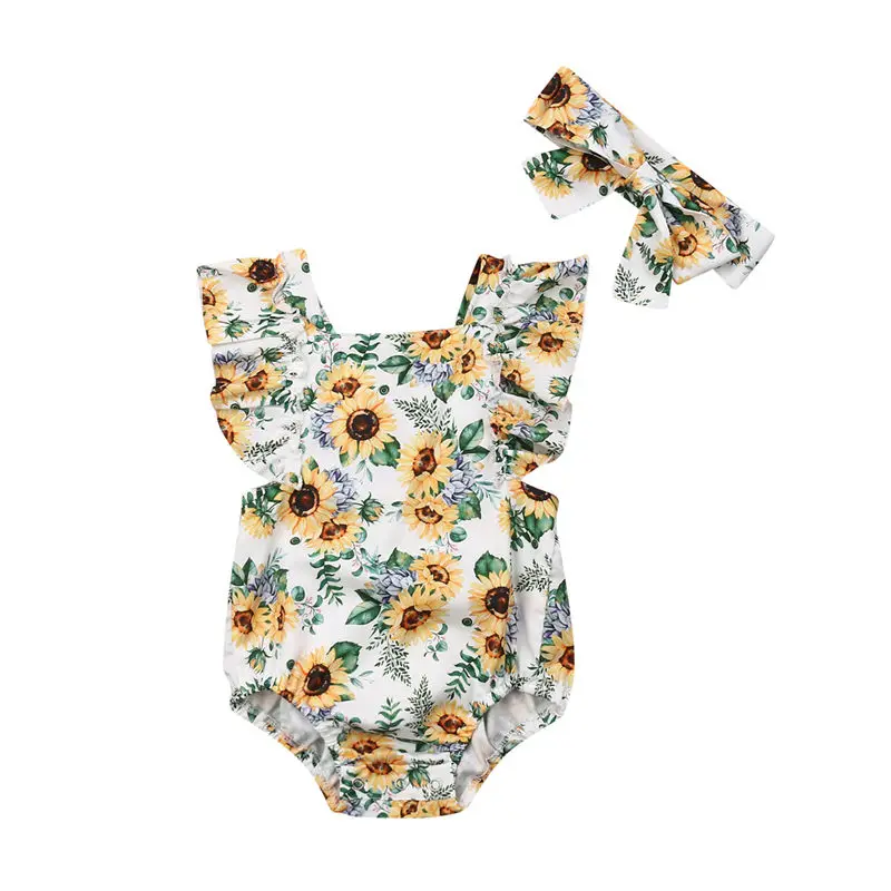 Baby Girls Sunflower Bodysuit Newborn Summer Kids Clothes Infant Floral Jumpsuit Toddler Girls Bodysuit+Headband Outfit 2pcs
Baby Girls Sunflower Bodysuit Newborn Summer Kids Clothes Infant Floral Jumpsuit Toddler Girls Bodysuit+Headband Outfit 2pcs