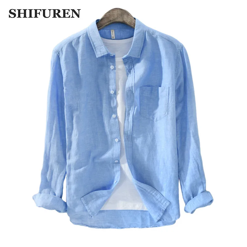 SHIFUREN Causal Cotton Linen Shirts Men Long Sleeve Turn-down Collar Male Single Breasted Social Dress Shirts Size M-XXXL
SHIFUREN Causal Cotton Linen Shirts Men Long Sleeve Turn-down Collar Male Single Breasted Social Dress Shirts Size M-XXXL