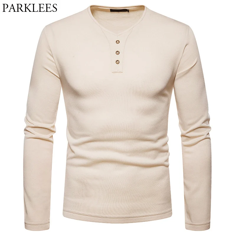 Henley Shirt Men 2018 Autumn Plain T-shirt Long Sleeve V Neck Casual Slim Fit Tee Shirt Homme Mens Button Placket Tshirt Tops
Henley Shirt Men 2018 Autumn Plain T-shirt Long Sleeve V Neck Casual Slim Fit Tee Shirt Homme Mens Button Placket Tshirt Tops