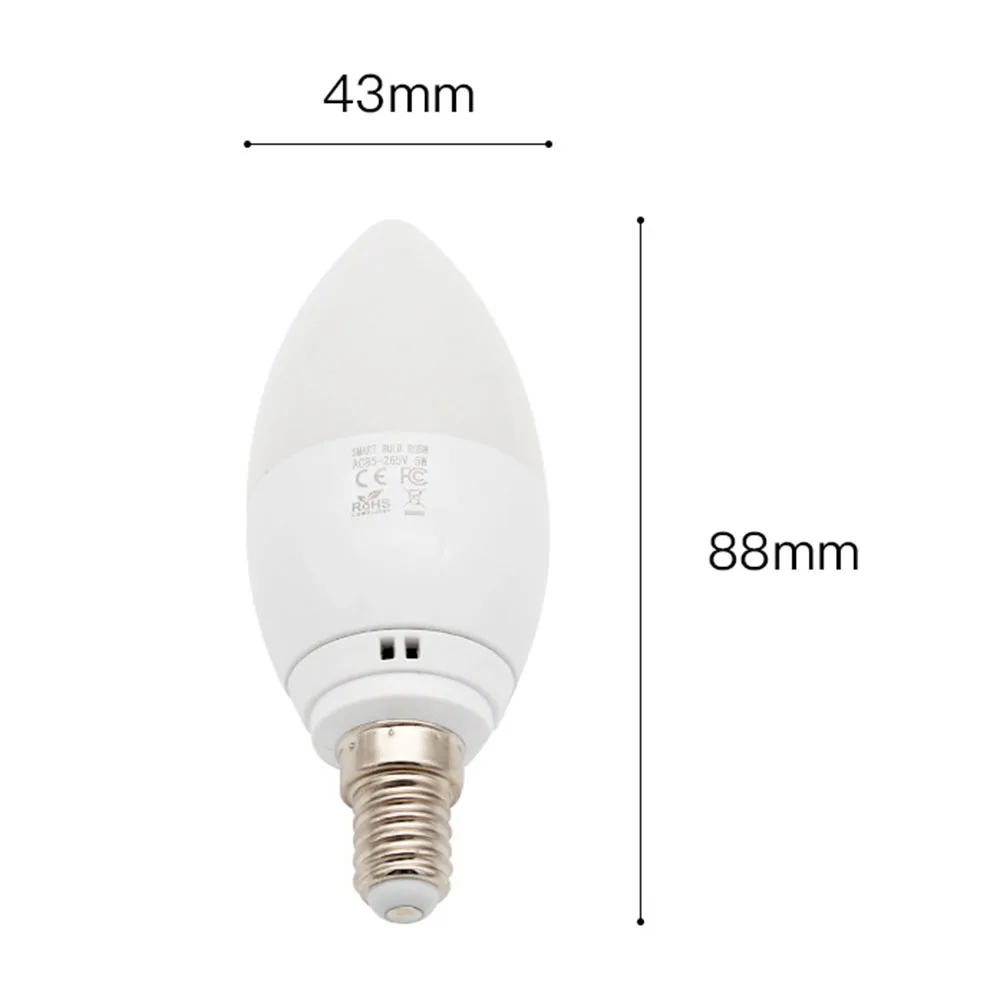 Умная лампа свеча с Wi Fi E14/E27 5 Вт|Светодиодные лампы и трубки| |