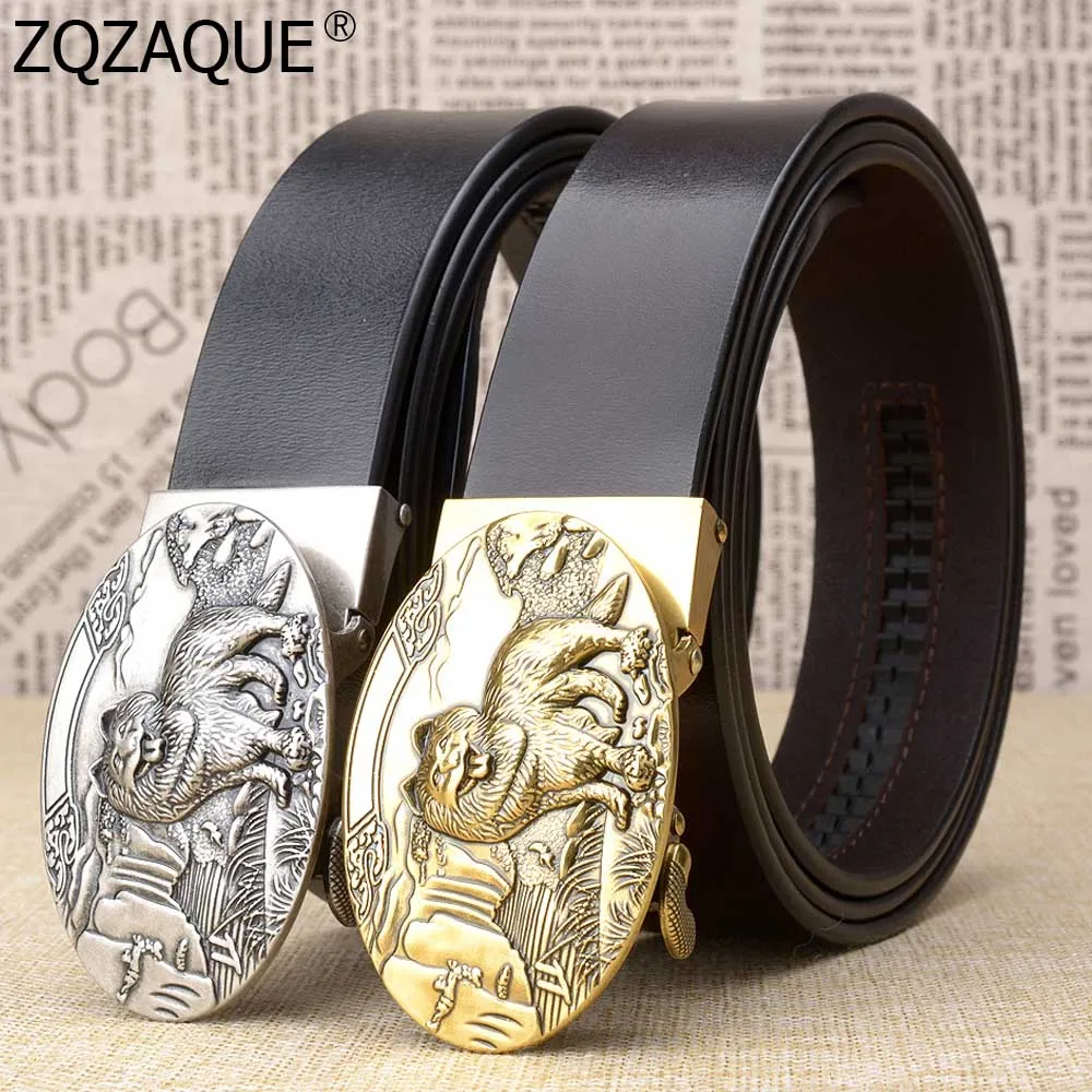 Vintage Fashion Men's Business Belts Good Quality Real Cow Leather Decor Waistbands Round Auto Buckle Wolf Pattern Straps SY1785
Vintage Fashion Men's Business Belts Good Quality Real Cow Leather Decor Waistbands Round Auto Buckle Wolf Pattern Straps SY1785