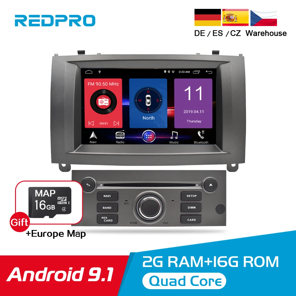 Автомобильный DVD плеер Pure Android 9 1 для Peugeot 407 2004 2010 радио стерео GPS навигация Wi Fi