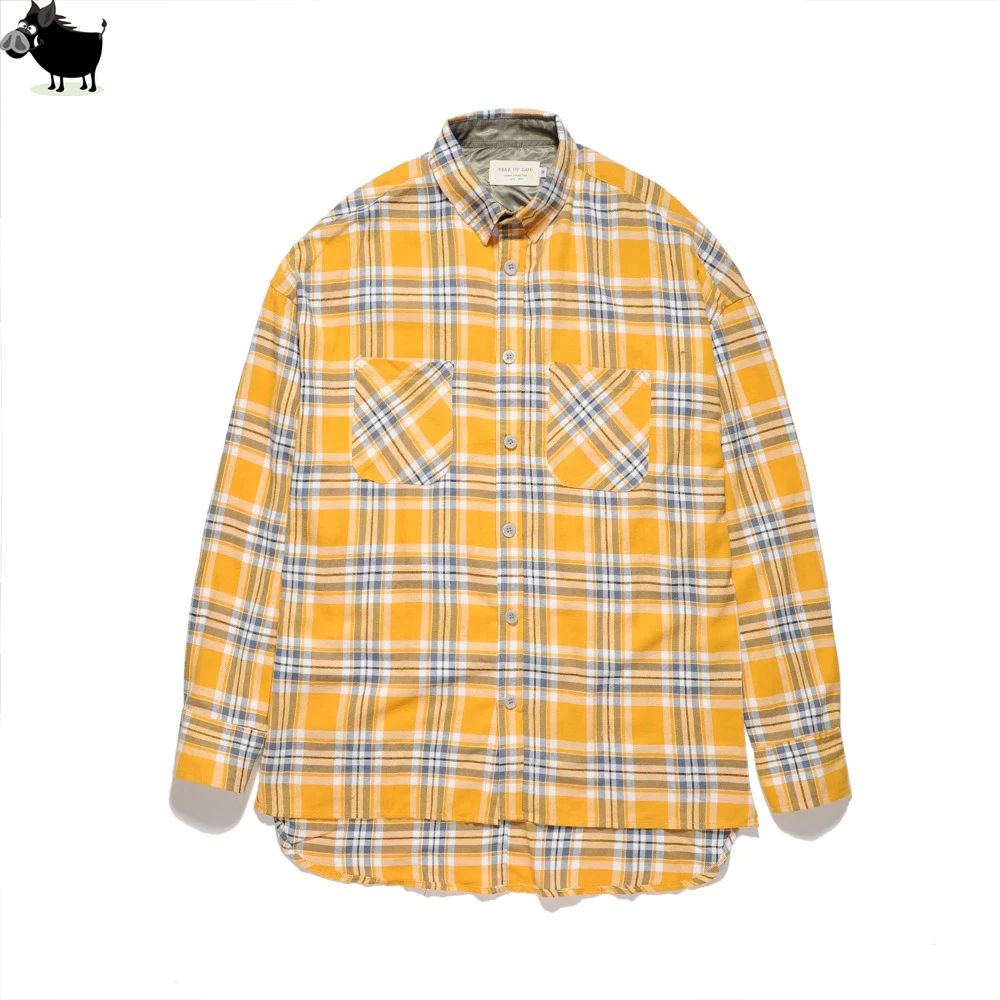 2018 US Hip Hop Most popular justin bieber FOG fog Men unisex flannel Long-sleeved plaid oversized dress shirt in red yellow
2018 US Hip Hop Most popular justin bieber FOG fog Men unisex flannel Long-sleeved plaid oversized dress shirt in red yellow