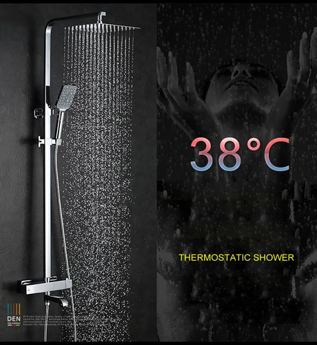 Bathroom Brass Chrome Wall Mounted Intelligent rmostatic Shower Set SUS304 stainless steel 25cm*25cm 10'' Square Shower Head
Bathroom Brass Chrome Wall Mounted Intelligent rmostatic Shower Set SUS304 stainless steel 25cm*25cm 10'' Square Shower Head