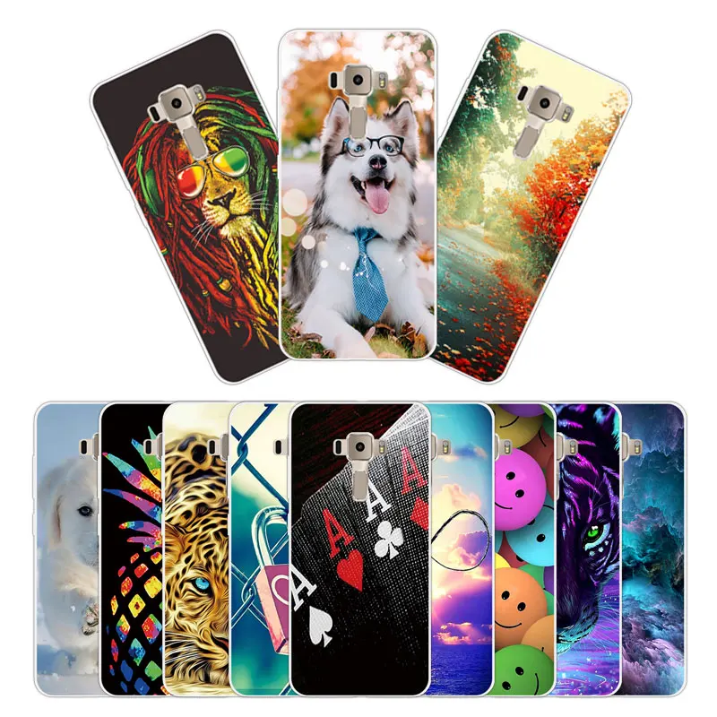 for ASUS Zenfone3 ZE520KL Mobile Phone 5.2 inch ze520kl Animal Back Cover Clear Gel Protector 3 Capa |