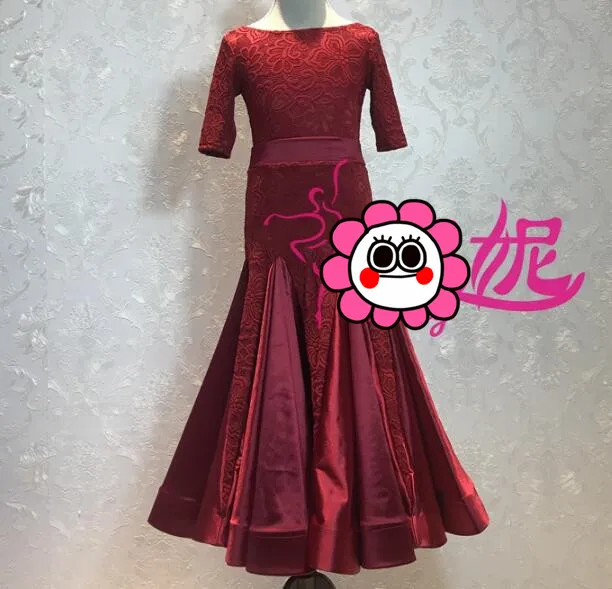 customize juvenile Standard Ballroom short sleeve kids Competition Dress Ballroom Tango Waltz Dance Dress wine red J03
customize juvenile Standard Ballroom short sleeve kids Competition Dress Ballroom Tango Waltz Dance Dress wine red J03