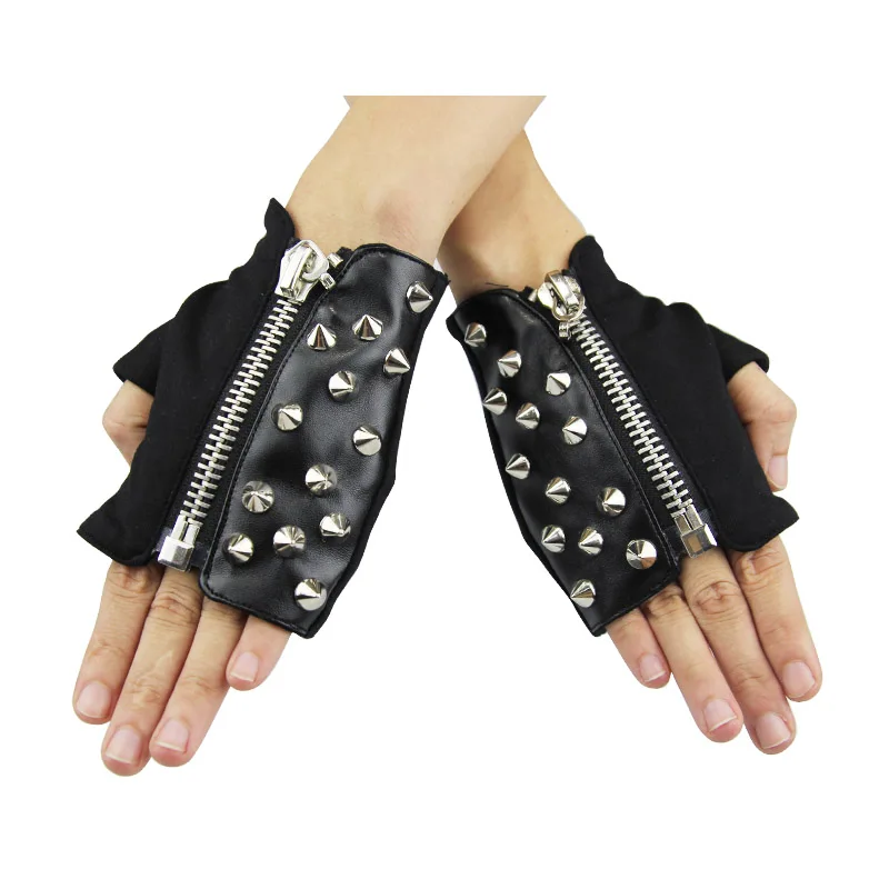 Devil Fashion Punk Accessories Women Rivet Gloves Fingerless Winter&Autumn Black Gloves With Zipper Leather Short Arm Sleeves
Devil Fashion Punk Accessories Women Rivet Gloves Fingerless Winter&Autumn Black Gloves With Zipper Leather Short Arm Sleeves