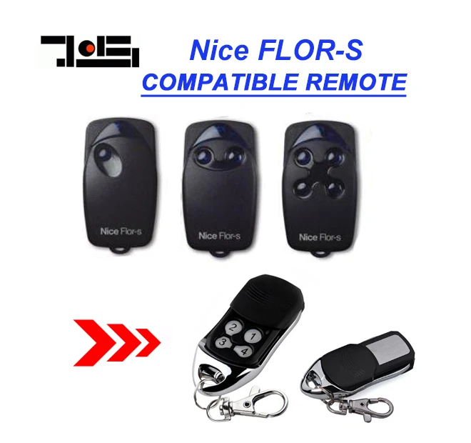 Nice FLOR-S replacement garage door remote control 433mhz rolling code free shipping | Безопасность и защита