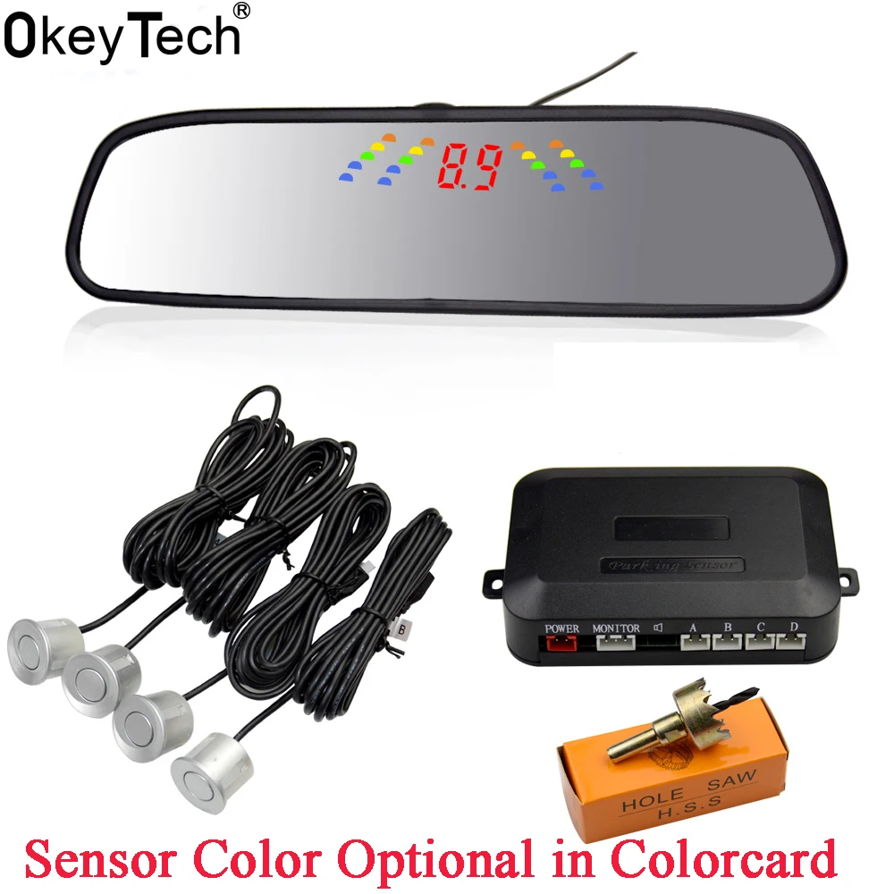 OkeyTech New LED Display Car Parking Sensor Kit Parking Mirror Digital Auto Parking Radar System With 4 Sensor Bi-Bi Buzzer
OkeyTech New LED Display Car Parking Sensor Kit Parking Mirror Digital Auto Parking Radar System With 4 Sensor Bi-Bi Buzzer