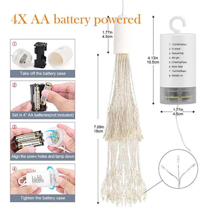 LED Copper Wire Firework String Light hanging Fairy Starburst Lighting Foldable DIY Shape Remote Control for Christmas Holiday
LED Copper Wire Firework String Light hanging Fairy Starburst Lighting Foldable DIY Shape Remote Control for Christmas Holiday