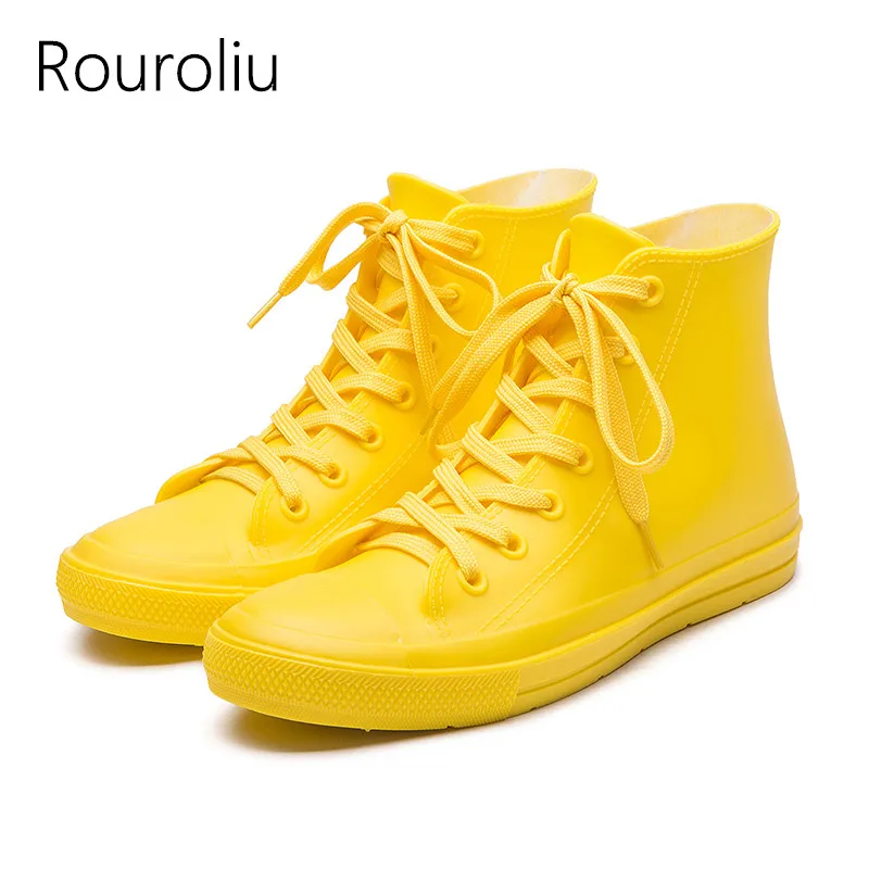 Rouroliu Women Autumn Flat Platform Rain Shoes Female Water Boots Wellies Waterproof Ankle Footwear Woman RT251
Rouroliu Women Autumn Flat Platform Rain Shoes Female Water Boots Wellies Waterproof Ankle Footwear Woman RT251