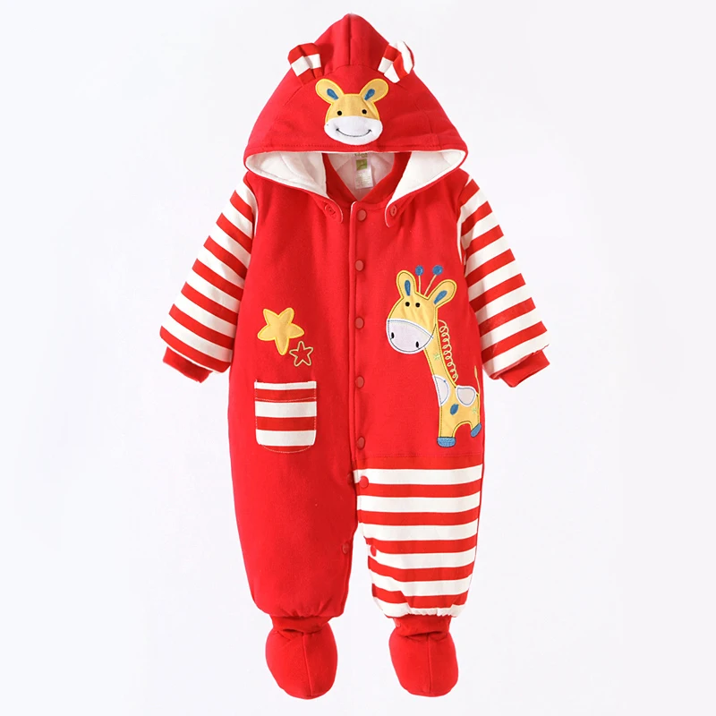 

2016 New Fashion Giraffe Overall Animal Rompers Cartoon Boy/Girl Outerwear Winter Cotton Infant Clothes Bebe Clothing