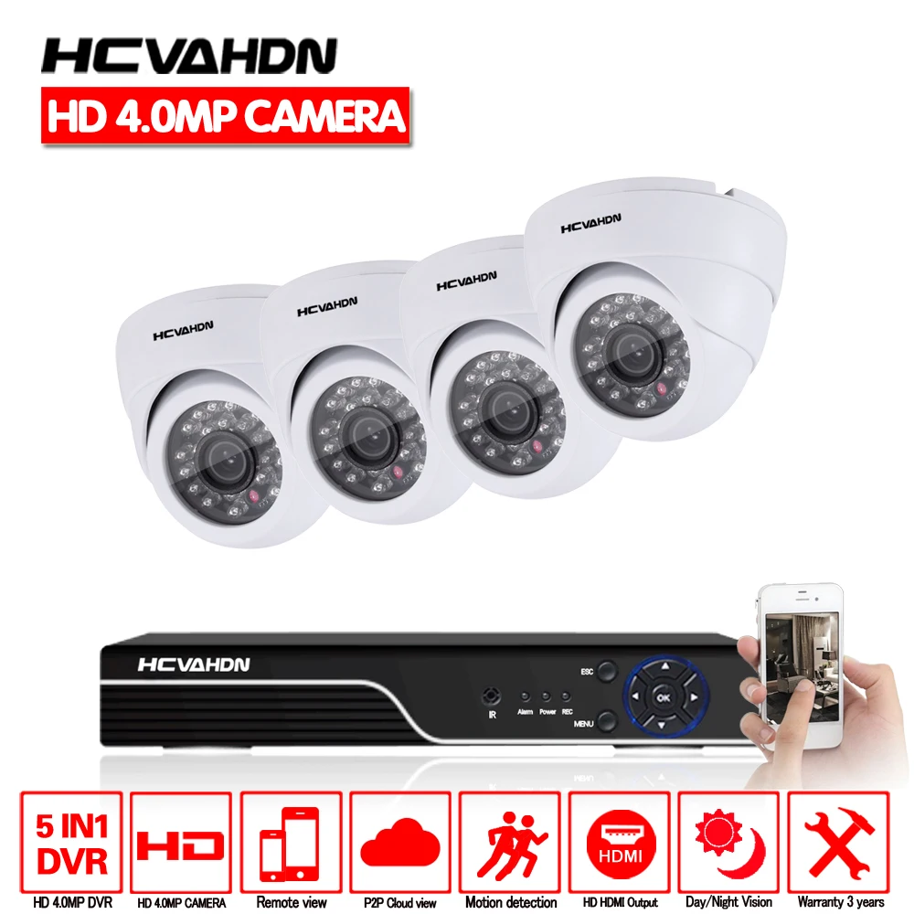 HCVAHDN 8CH CCTV Camera System HD 4MP AHD DVR 4PCS 4.0MP Dome CCTV Security Camera System 8 Channel Video Surveillance Kit P2P
HCVAHDN 8CH CCTV Camera System HD 4MP AHD DVR 4PCS 4.0MP Dome CCTV Security Camera System 8 Channel Video Surveillance Kit P2P