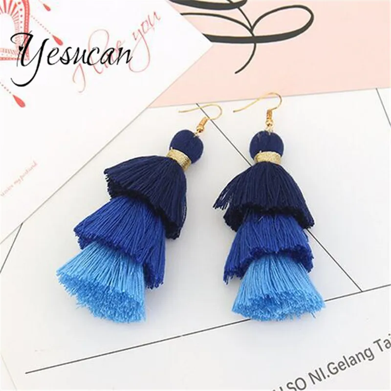Yesucan Summer Neon Tiered Long Tassel Earrings Women 3 Layers Orecchini Fringe Earrings Ombre Stacked Tassels Dangle Earrings
Yesucan Summer Neon Tiered Long Tassel Earrings Women 3 Layers Orecchini Fringe Earrings Ombre Stacked Tassels Dangle Earrings