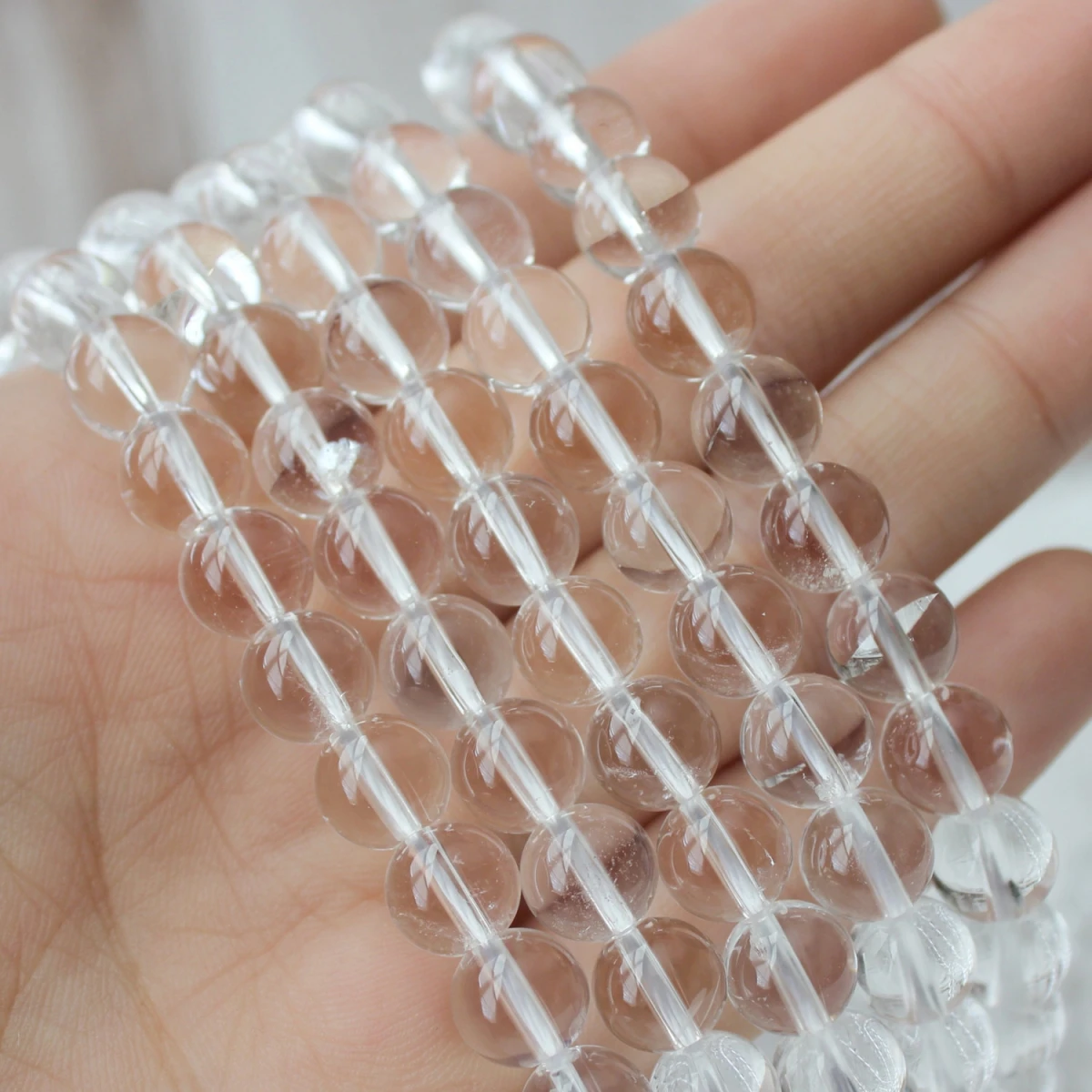 Бусины диаметром 8 мм качественные натуральные бусины|beads materials|clear crystalquartz crystal beads