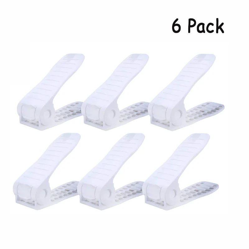 HOONAO 6 Pack Adjustable Double Shoe Rack Plastic Shoes Stand Shelf Space Saver Shoe Display Storage Holder Home Organizer
HOONAO 6 Pack Adjustable Double Shoe Rack Plastic Shoes Stand Shelf Space Saver Shoe Display Storage Holder Home Organizer