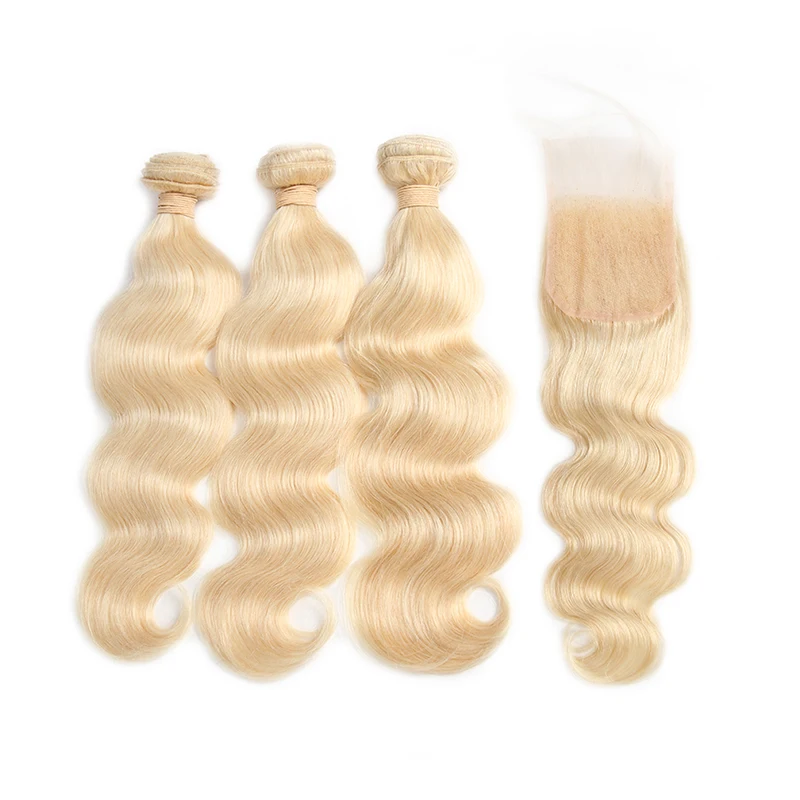 Ali Fumi queen Волосы бразильские волнистые 613 светлые человеческие волосы 3 пучка с 4*4