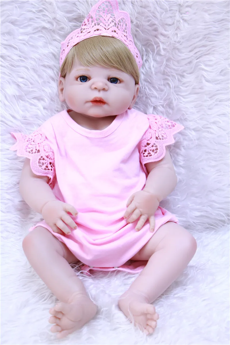 New full silicone reborn baby dolls 55cm girl body newborn babies blonde hair wig magnetic pacifier child bebe gift reborn
New full silicone reborn baby dolls 55cm girl body newborn babies blonde hair wig magnetic pacifier child bebe gift reborn