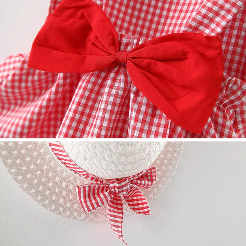 Baby Girl Dress with Hat Big Bow Plaid Cotton Baby Dress Summer A-Line Baby Girl Clothes Princess Kids Dresses for Girls
Baby Girl Dress with Hat Big Bow Plaid Cotton Baby Dress Summer A-Line Baby Girl Clothes Princess Kids Dresses for Girls